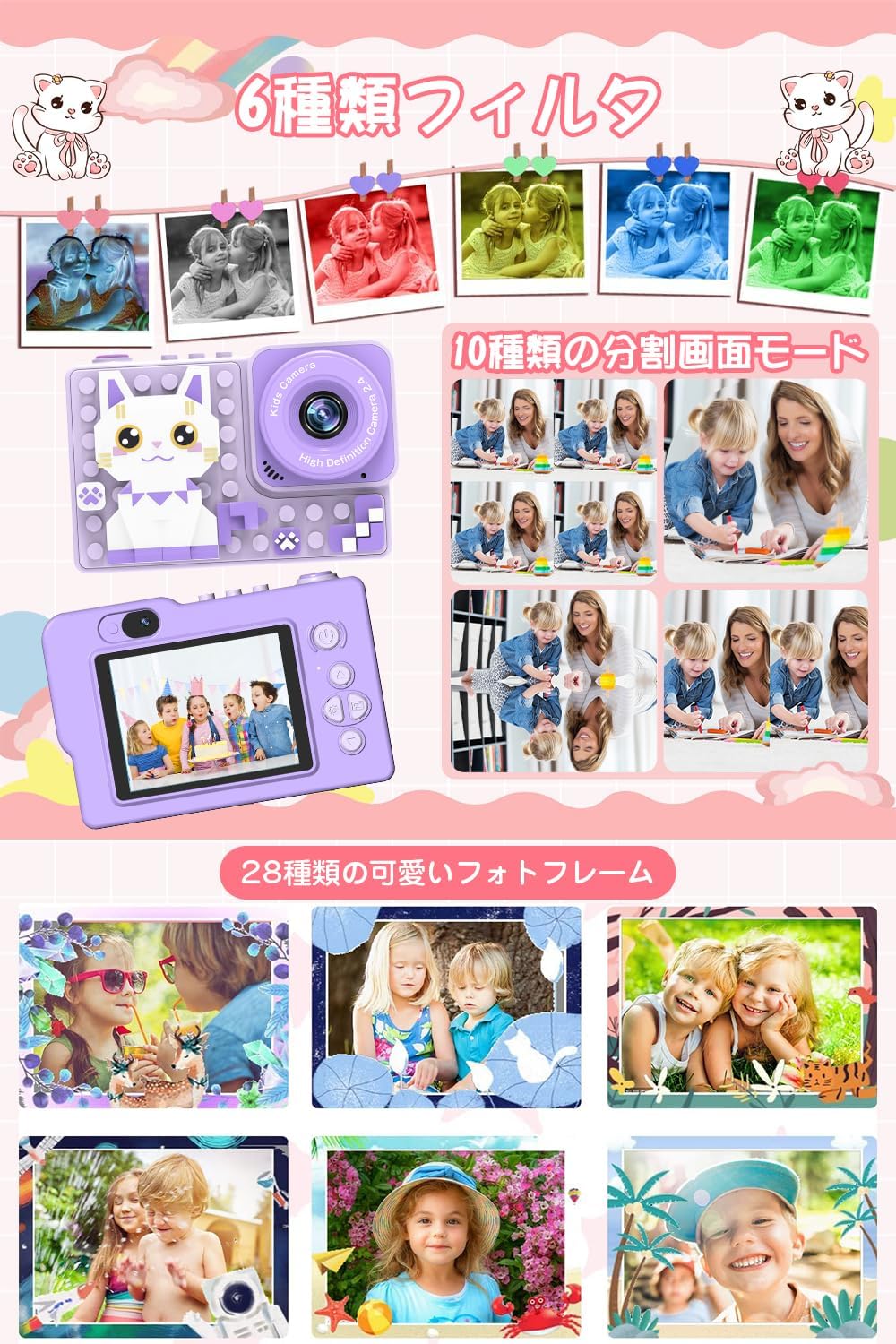 ���å������ �Ҷ��ѥ���� ��2024���о�� �ȥ������ �Ѥ��� 4800������ 1080P HD ư�襫��� �ǥ����륫��� 2.4�����IPS����� 8�ܥ����� �����ޡ����� �����굡ǽ 32G