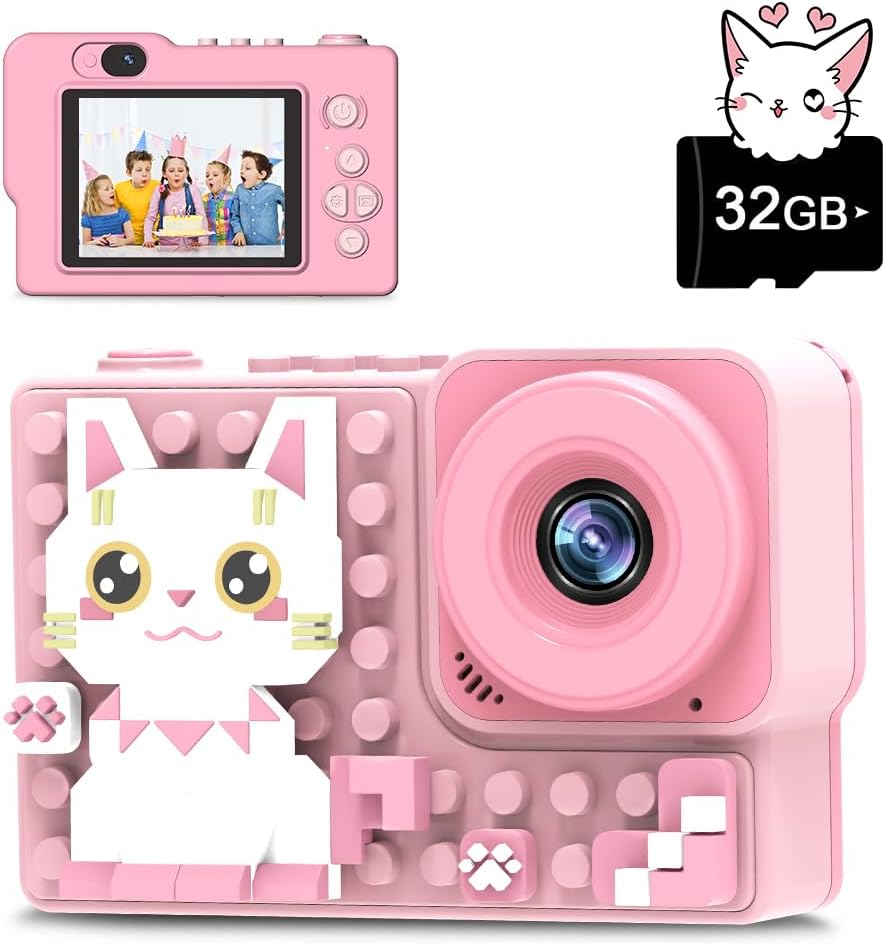 キッズカメラ 子供用カメラ 【2024新登場】 トイカメラ 積み木 4800万画素 1080P HD 動画カメラ デジタルカメラ 2.4インチIPS大画面 8倍...