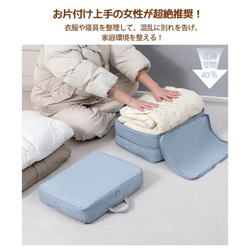 【楽天Fashion 50%OFF】圧縮収納ポーチ 圧縮ポーチ 旅行用圧縮袋 圧縮バッグ トラベルポーチ 圧縮トラベルポーチ 2個セット 圧縮バッグ 衣類旅行圧縮 収納ポーチ ファスナー圧縮 衣類スペース 50％ 節約 軽量 出張 旅行