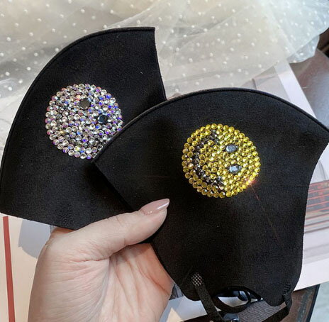 ラインストーンマスク デコレーション布マスク レディース 大人用