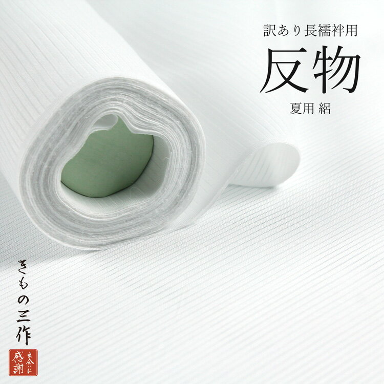 訳あり 長襦袢用 夏用 絽 反物 B反 ポリエステル 白 ホワイト 振袖 着物 レディース