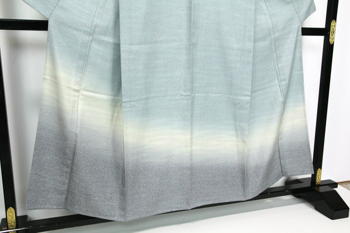 【リサイクル】 紬 【未使用品】 単衣 節紬 ぼかし染め 霞 水色 ブルー 丈157 裄65 正絹 _ お呼ばれ カジュアル 普段着 おしゃれ着 洒落着 高級 逸品 パーティ お正月 お茶会 お稽古 練習 春 秋 冬 仕立て上がり tm5624n 【美品】【中古】【送料無料】