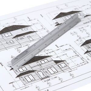 三角スケール 送料無料 アルミ 15cm 150mm 縮尺 1/100 1/200 1/300 1/400 1/500 1/600 DIY 文房具