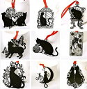 猫 しおり ブックマーク 9枚 6枚 セット 黒猫 ステンレス金属 ラッキーキャット ねこ ネコ グッズ