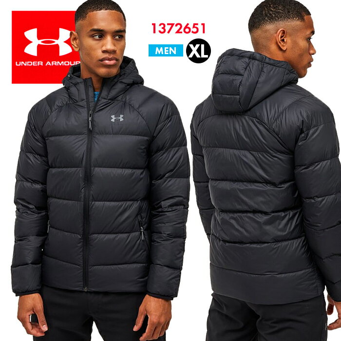 UNDER ARMOUR アンダーアーマー メンズ ダウン ジャケット パーカー 軽量 撥水 Armour Down 2.0 Jacket 1372651 スポーツウェア ブラック 黒 紳士 XL ゆったり 大きいサイズ