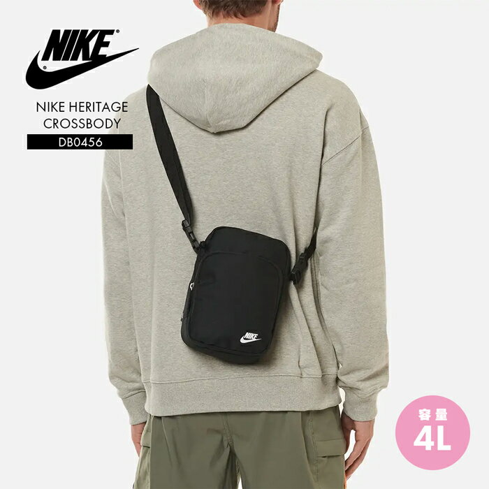 サマーSALE！ナイキ バッグ メンズ レディース NIKE 4リットル クロスボディー ポーチ DB0456 ショルダーバッグ ポシェット 小さめ カバン 鞄 旅行 肩掛け 小物入れ 斜めがけ メッセンジャーバッグ サコッシュ ブラック シンプル サイズ調節可能のサムネイル
