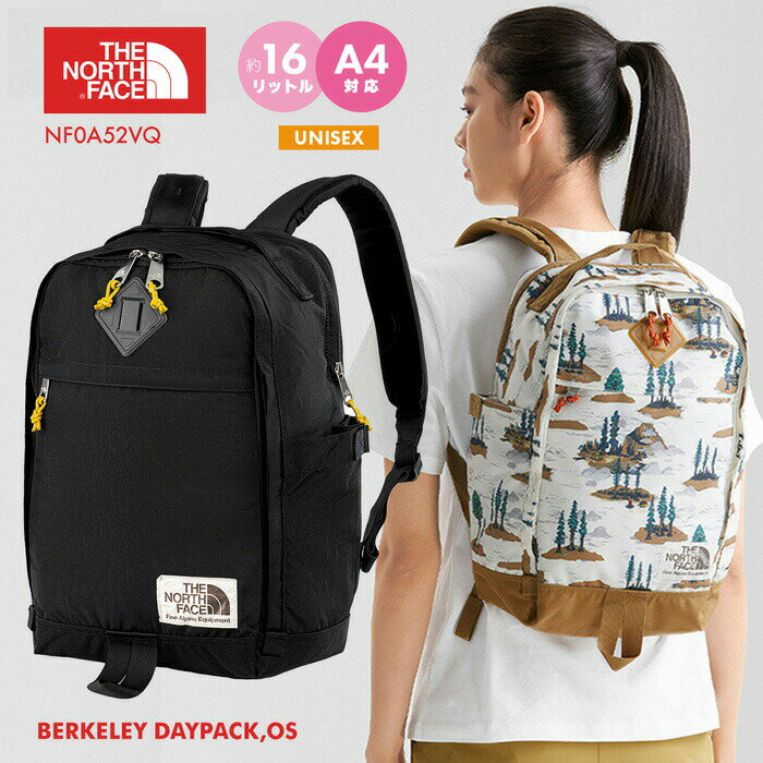ザ ノースフェイス リュック かわいい レディース 男女兼用 メンズ バークレイ デイパック 16L おしゃれ 使いやすい フェス レジャー スポーツ アウトドア THE NORTH FACE BERKELEY DAYPACK,OS NF0A52VQ 日帰り 通勤 通学 プチ旅行 ブラック ロゴ 秋冬 旅行