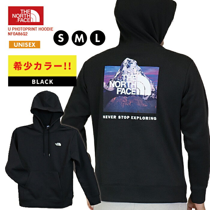 楽天S-STYLE【売切れご免!ほぼラストワン】ノースフェイス プリントパーカー フォトプリント THE NORTH FACE メンズ レディース ユニセックス お揃い パーカー トレーナー フーディー NF0A86Q2 プルオーバー 裏起毛 ブラック