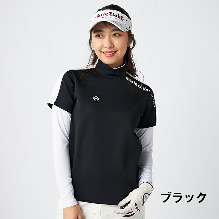 【プレサマーセール】UVカット ゴルフウェア 2枚セット モックネック シャツ アンダー インナー ゴルフ マリクレール かわいい おしゃれ ストレッチ 冷感 吸汗 速乾 遮熱 スポーツ marie claire レディース プレゼント