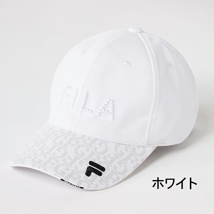 20%OFFクーポン配布中！ゴルフ フィラ キャップ レディース 遮熱 スポーツ スイング 運動 快適 ブラック ホワイト ベルクロ マジックテープ