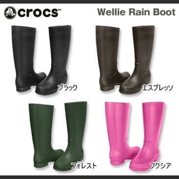 レディース クロックス ウェリー レインブーツ Crocs Wellie Rain Boot Women ブーツ 長靴 レインブーツ