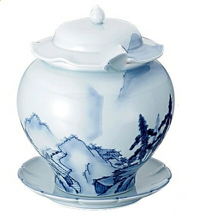 青磁山水　仏跳壇　大　461038　φ225*H262