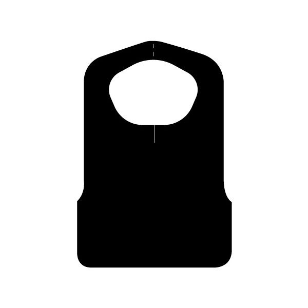 【業務用】【ケース販売】尚美堂　フジナップ　フジ不織布エプロン 小黒　20700　W390×H580mm(首下360mm)　2000枚（25枚×80袋）/ケース×1ケース　介護　飲食店　服汚れ防止