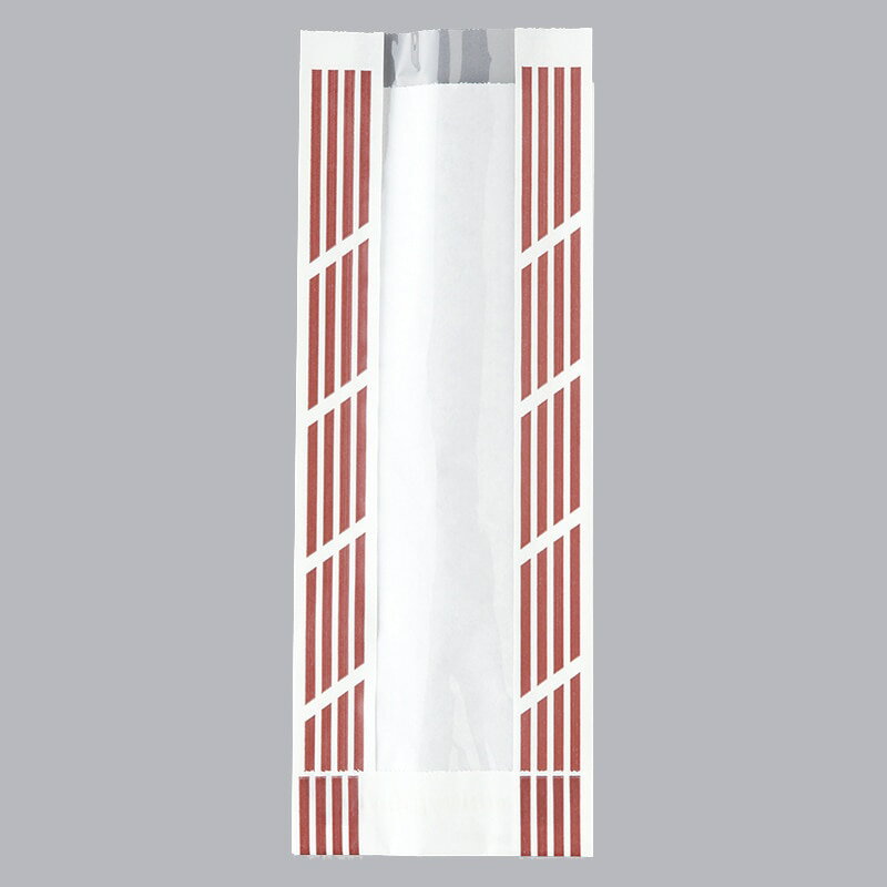 【業務用】【パン包材】大阪ポリエチレン販売　ストライプフェネット No.320（C）　8246　100（マチ40）×255+15　3000枚入り　耐油紙　窓付き