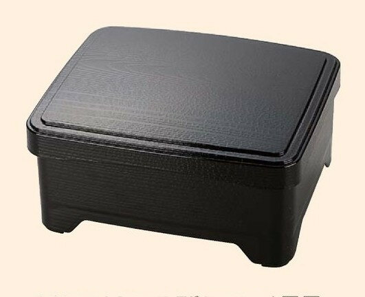 テイクアウト漆器丼重（蓋：ABS樹脂　親：PP樹脂） 象足丼重 黒塗無地（内黒） 蓋親セット 5個セット 商品番号 41-150-1