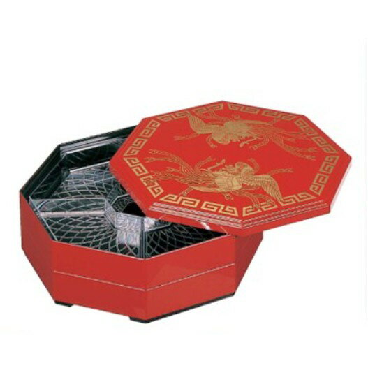 八角オードブル 鳳凰 朱 尺0寸 日本製 福井クラフト