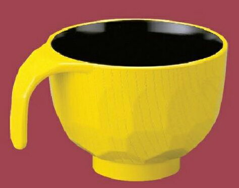 【代引不可】【耐熱ABS樹脂製】トッティー亀甲椀　黄 内黒　介護食器　2-215-7