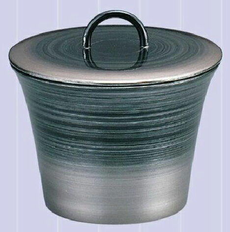 【代引不可】【耐熱ABS樹脂製】リング無地椀　黒銀カスミ 内黒 親・蓋 2-227-2