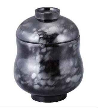 【代引不可】【熱硬化性樹脂】ひさご小吸椀　銀雲内黒　親・蓋　2-234-12　φ77*H99(mm)