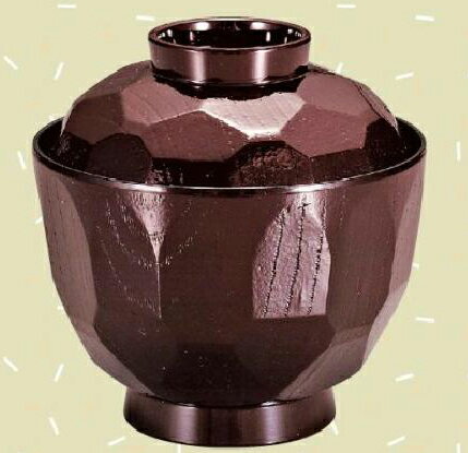 【代引不可】【耐熱ABS樹脂】3.0寸ミニ亀甲小吸椀　新溜 内黒　親・蓋　2-235-13