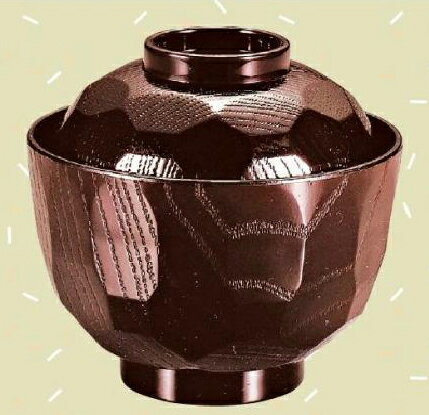 【代引不可】【耐熱ABS樹脂】ニュー亀甲小吸椀　新溜 内黒　親・蓋　2-235-6