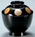【代引不可】【耐熱ABS樹脂】3.2寸玉子椀 黒/日月 内黒 親・蓋 2-245-2