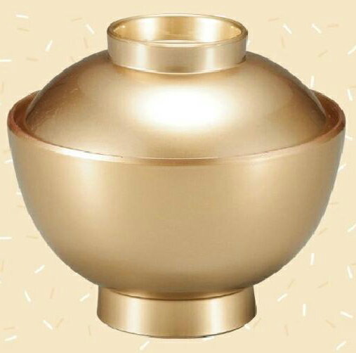 Japanese Soup Bowls - 【代引不可】【耐熱ABS樹脂】新（和）越前椀　総金　親・蓋 2-263-14　φ111*H100(mm)