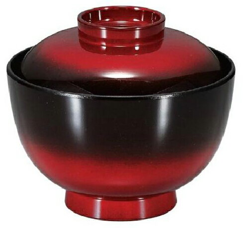 Without Lid - 【代引不可】【耐熱ABS樹脂】3.8寸高仙才椀　朱ぼかし内黒　親・蓋 2-266-4　φ110*H96(mm)