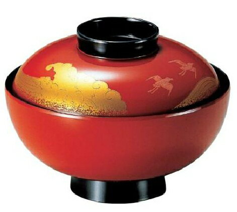 【耐熱ABS樹脂】4.2寸仙才椀　朱波千鳥　親・蓋