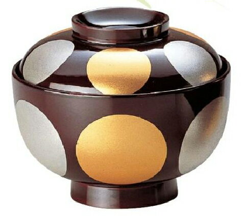 【代引不可】【木質】詩季吸物椀 溜日月内黒 親・蓋 2-278-13 φ110*H94(mm)