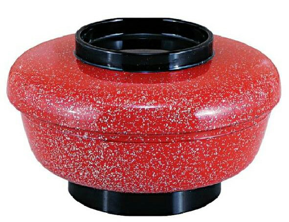 【代引不可】【ABS樹脂】やすらぎミニ丼 朱本銀平目ツバ黒内黒 親・蓋 商品番号：2-286-12