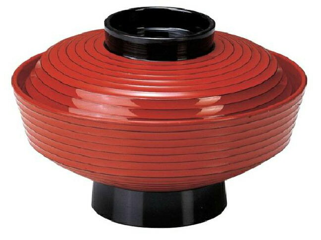 【代引不可】【耐熱ABS樹脂】5.5寸直筋カツ丼　朱研出し　内朱　親・蓋　2-288-6