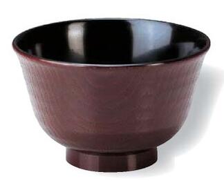 【代引不可】【耐熱ABS樹脂】ロクロ目汁椀　溜 内黒　小　2-208-12　φ94*H64(mm)