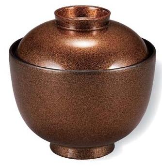 【代引不可】【耐熱ABS樹脂】室町小吸椀　梨地 内黒　親・蓋 2-247-7