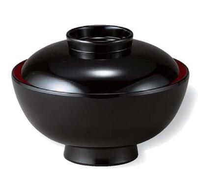 Without Lid - 【代引不可】【耐熱ABS樹脂】4寸台平仙才椀　黒内朱　親・蓋 2-270-10　φ124*H90(mm)