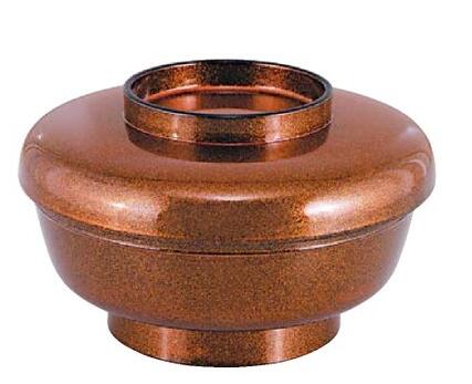 【代引不可】【ABS樹脂】やすらぎミニ丼　梨地天黒内朱　親・蓋　商品番号：2-286-13