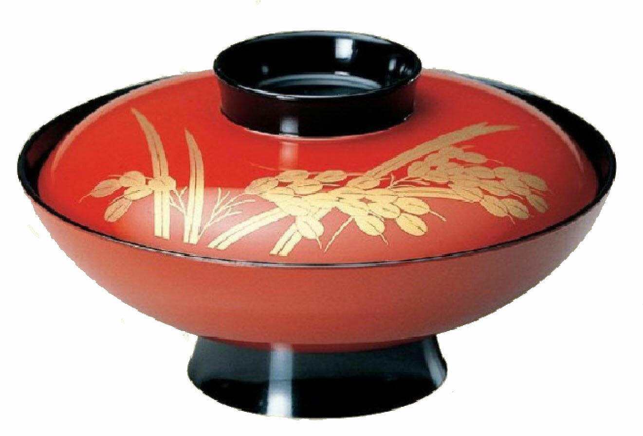 【耐熱ABS樹脂】5.5寸小槌煮物椀　稲穂　親・蓋　商品番号：2-291-3