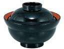 【耐熱ABS樹脂】4.6寸かがみ丼 黒内朱 親・蓋 商品番号:2-300-1