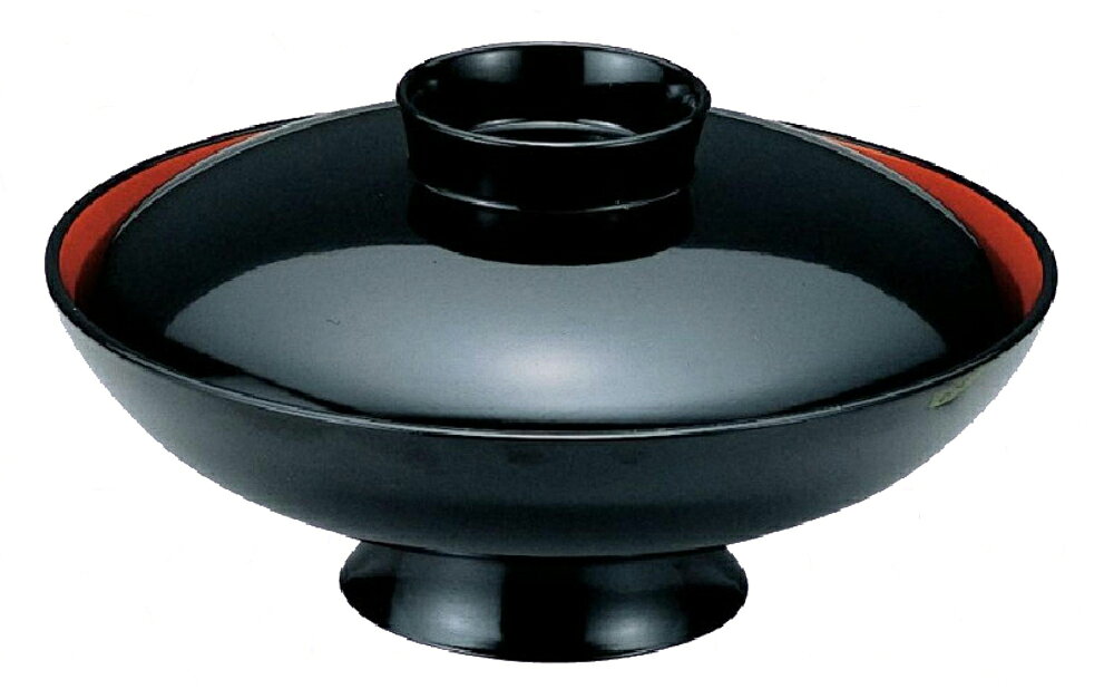 Without Lid - 【代引不可】【耐熱ABS樹脂】7寸小槌椀　黒内朱　親・蓋　2-290-3　φ210*H112(mm)