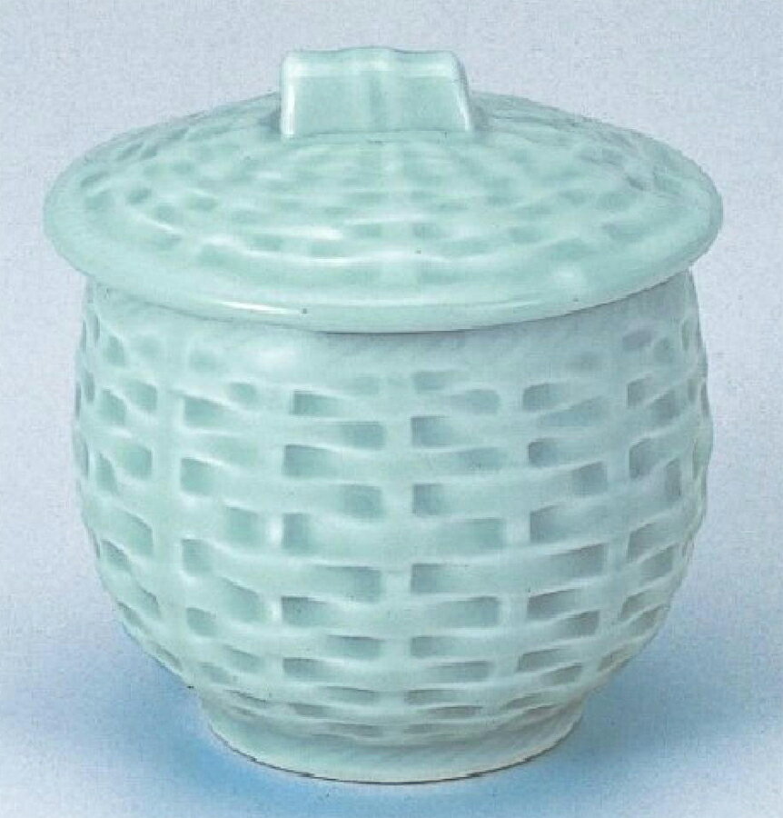 Arita Ware - 【有田焼】青地篭目蒸碗（大）　身・蓋　1個　商品番号：2-1512-14