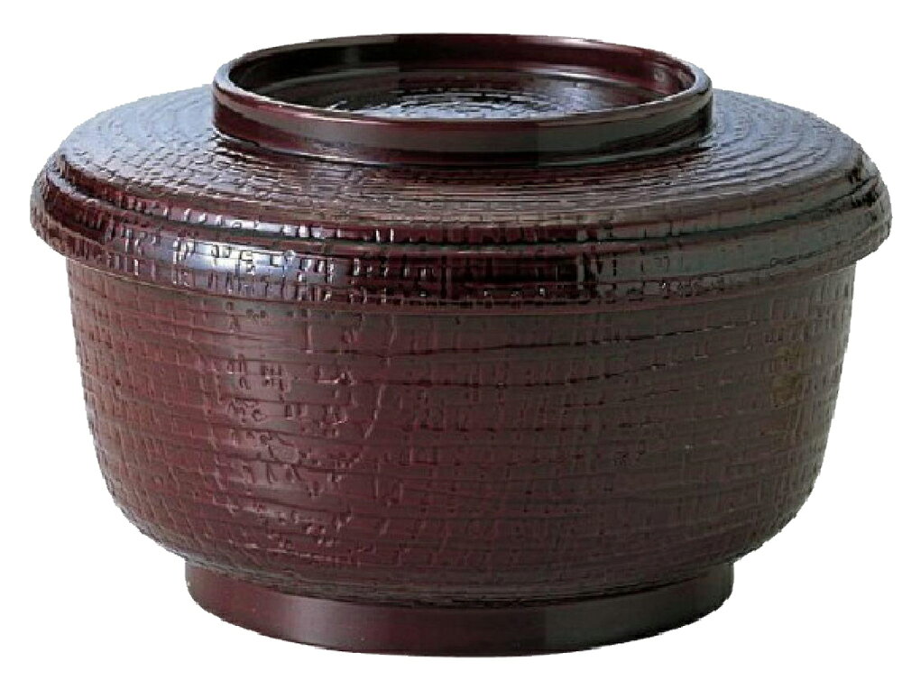 【代引不可】【耐熱ABS樹脂】ケヤキ割子　ウルミ（内黒）　親・蓋　飯器 2-329-14　φ135*H83(mm)