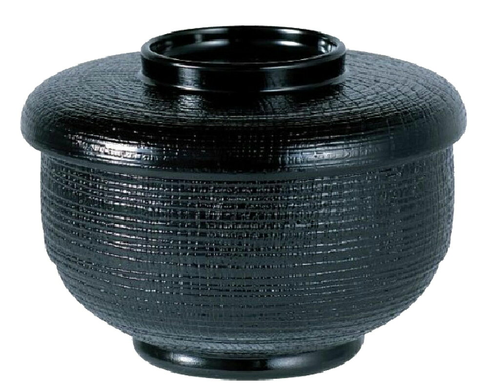 【代引不可】【耐熱ABS樹脂】助六飯器　黒（内黒）　親・蓋　飯器 2-329-7　φ125*H85(mm)