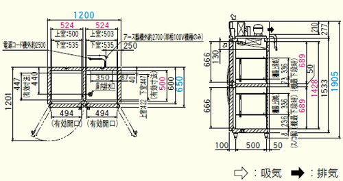 【新品・送料無料・代引不可】大和冷機　業務用　縦型冷凍冷蔵庫　413YS1-EC　W1200×D650×H1905(mm)