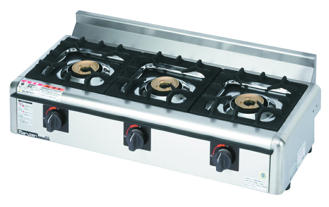 【新品・送料無料・代引不可】【業務用　ガステーブル】マルゼン奥行350　　[　幅780・3口・都市ガス13..
