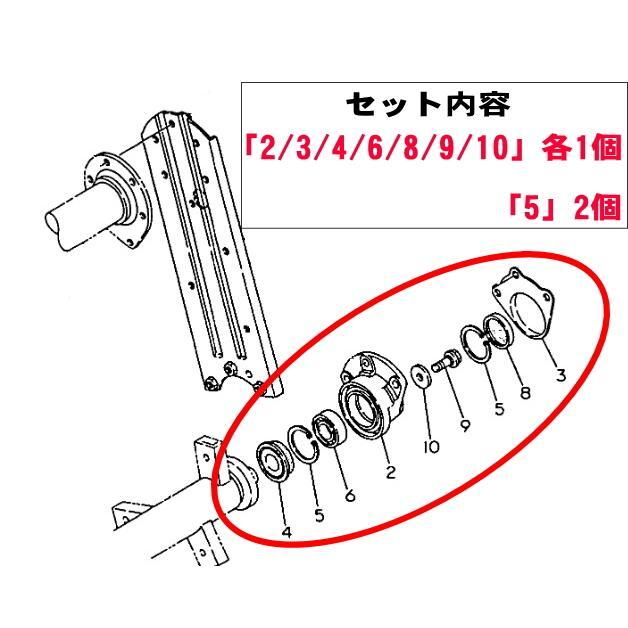 ヤンマートラクターパーツ ロータリーのベアリングケースセット 2