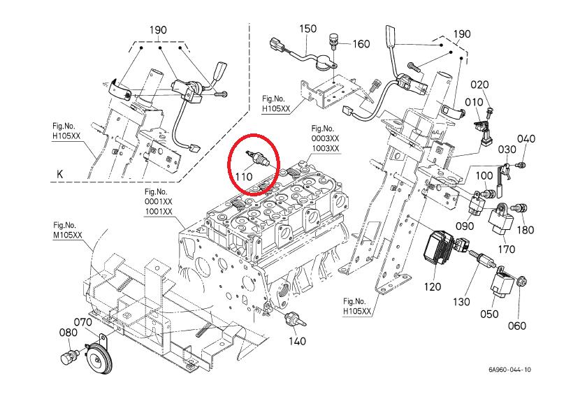 お問い合わせ部品　クボタトラクターKB225用の水温センサー