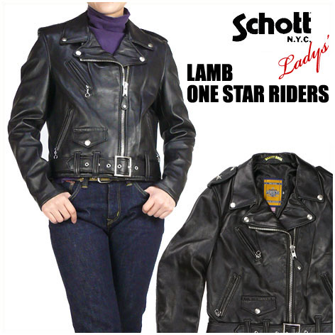 SCHOTT ショット レディース 218W WOMENS LAMB ONE STAR RIDERS ラム ワンスターライダースジャケット レザージャケット Made in USA 218W 7197 7823950601 その1