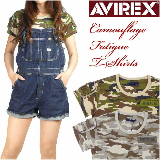롪 AVIREX ӥå ǥ ե顼 եƥT Ⱦµߥ꥿꡼T CAMOUFLAGE FATIGUE T-SHIRTS 6243151
