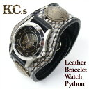 KC'S ケイシイズ レザーブレスウォッチ 時計) 3コンチョ パイソン プレゼント ギフト KSR508