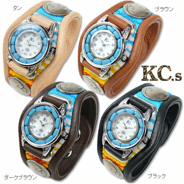 KC 039 S ケイシイズ レザーブレスウォッチ 時計 インレイ マルチサラッペ ターコイズ文字盤仕様 プレゼント ギフト KSR555